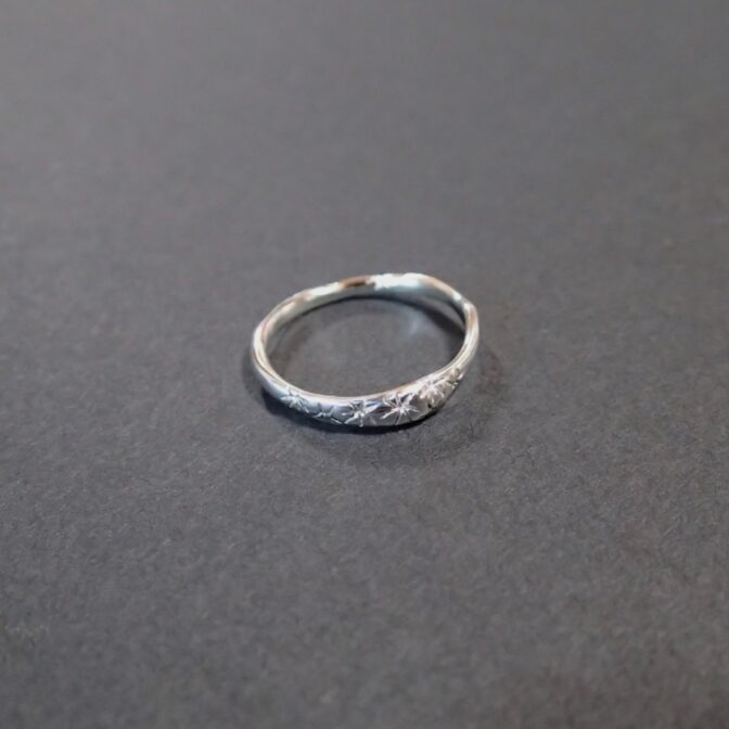 苔模様のシルバーリング