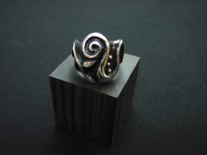 シルバーと漆の指輪