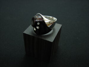 シルバーと漆の指輪