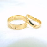 K18YG製ハート模様入りマリッジリング