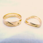 K18YG製ハート模様入りマリッジリング