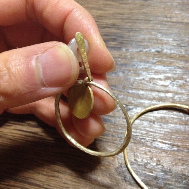 真鍮製フープイヤリング
