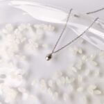 米粒モチーフのプラチナ製ネックレス