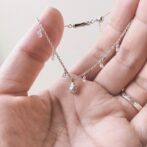 雫とハーキマー水晶のシルバーブレスレット