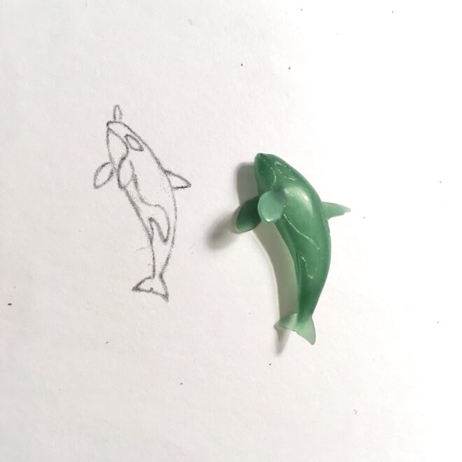 シャチのネックレス制作工程／WAXの状態